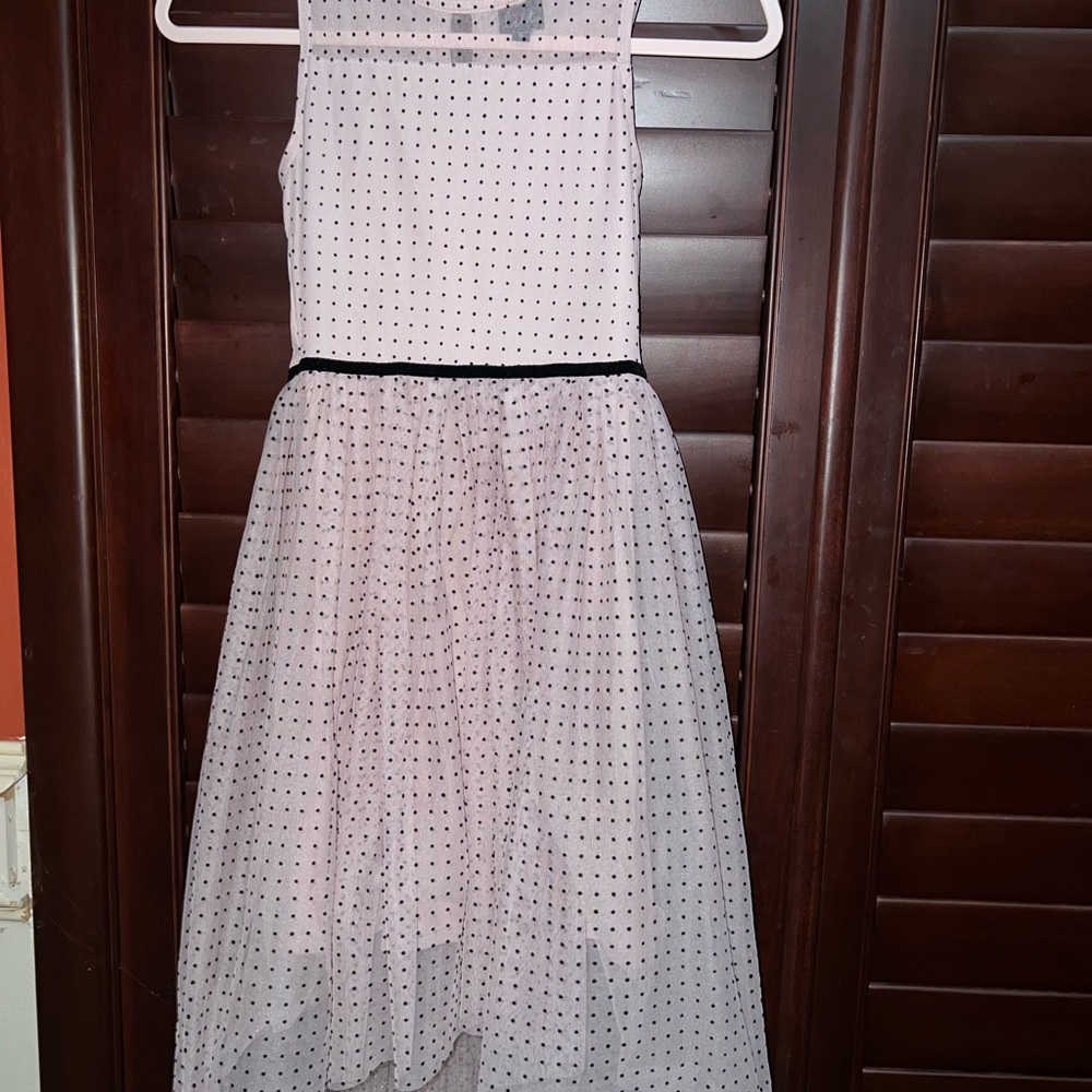 Lilt Pink and Black Dotted Formal Dress